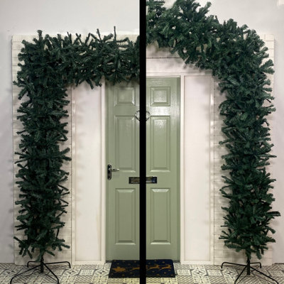 8ft (2.4m) Tall Indoor Outdoor Christmas Tree Arched and Flat Option Included in Green