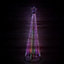 8ft (2.5m) Premier Christmas Outdoor Black Pin Wire LED Pyramid Maypole Tree in Rainbow