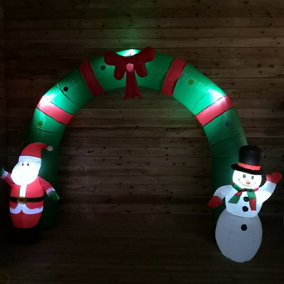 8ft (250cm) LED Christmas Inflatables Santa & Snowman Party Archway Decorations