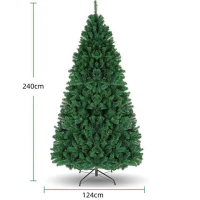 8ft Artificial Christmas Tree with Metal Stand for Home and Party