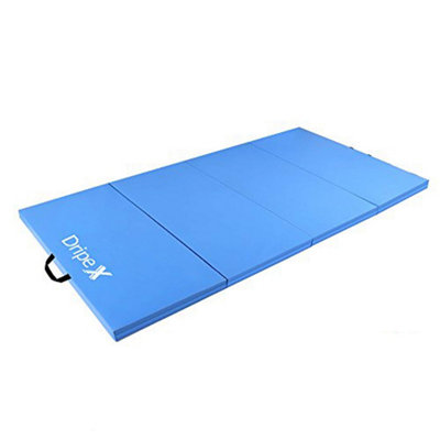 8FT Folding Gymnastics Exercise Mat Blue DIY at B Q