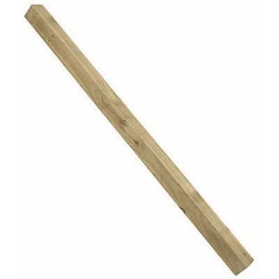 8ft Green Treated Square Top Wooden Fence Post 2400mm x 100mm x 100mm (4" x 4") - Pack of 8 Posts