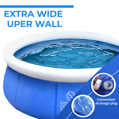 8ft Inflatable Family Swimming Pool  Outdoor Garden Kids Paddling Pool