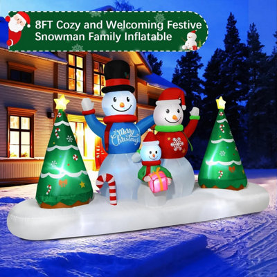 8FT Inflatables Christmas Snowmen Christmas Trees Outdoor Decorations ...