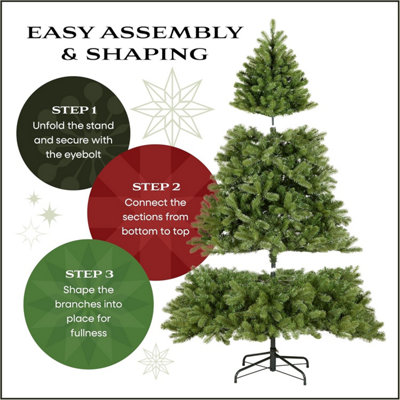 8ft Pine Hinged Full Artificial Christmas tree - Green