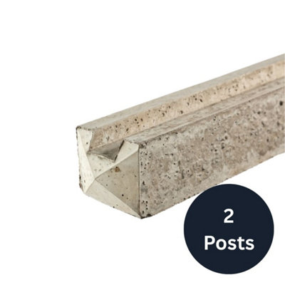 8ft Slotted Concrete End Fence Post 94mm x 109mm x 2440mm (x2 Posts)