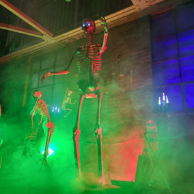 8ft Standing Indoor Outdoor Animatronic Halloween Skeleton Decoration