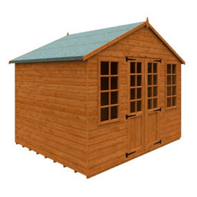 8ft x 10ft (2.35m x 2.95m) Wooden Classic Tongue and Groove APEX Summerhouse (12mm T&G Floor + Roof) (8 x 10) (8x10)