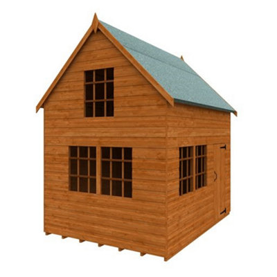 8ft x 6ft (2.35m x 1.75m) Cottage Wooden Playhouse (12mm Tongue and Groove Floor and Roof) (8 x 6) (8x6)