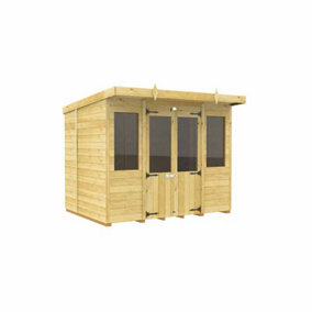 8ft x 8ft Pent Summer House - Wood - L 231 x W 243 x H 201 cm