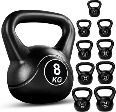 8kg Vinyl Kettlebell Home Gym Strength Training Weight