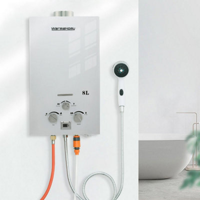 8L 16KW Outdoor Instant Gas Water Heater with Shower Head