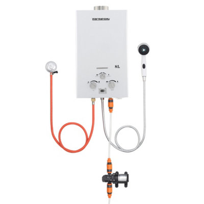 8L 16KW Outdoor Instant Gas Water Heater with Shower Head
