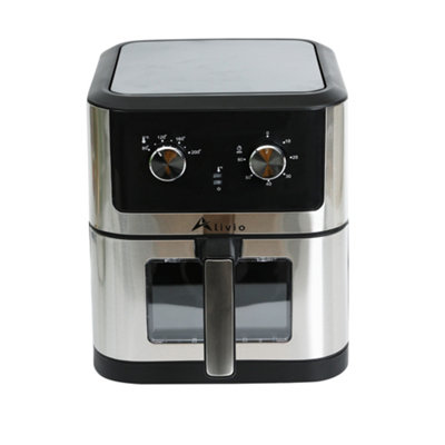 8L Alivio Air Fryer With Basket Drawer With Adjustable Thermometer & Timer