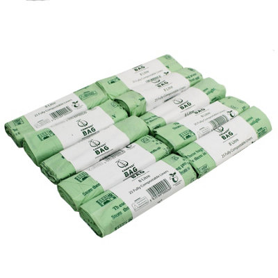 8L Compost Bag Compostable Kitchen Caddy Liners (Medium) - 10 Rolls