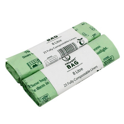 8L Compost Bag Compostable Kitchen Caddy Liners (Medium) - 2 Rolls
