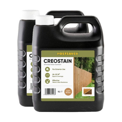 8L Creostain Fence Stain & Shed Paint (Light Brown) - Creosote / Creocote Substitute - Oil Based Wood Treatment (Free Delivery)