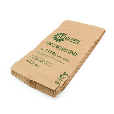 8L EcoSack Paper Compostable Caddy Liners (Small) - 175 Bags