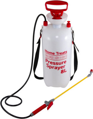 8L Hand Pump Pressure Sprayer Adjustable Spray Wand | DIY At B&Q