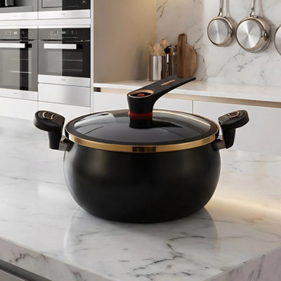 8L Micro Pressure Cooking Pot with Lid and Locking Handles