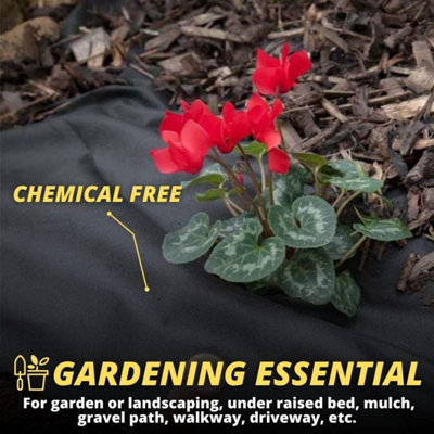 8m x 1.5m Garden membrane weed control heavy duty 50GSM Polypropylene Corrosion garden weed membrane - 3