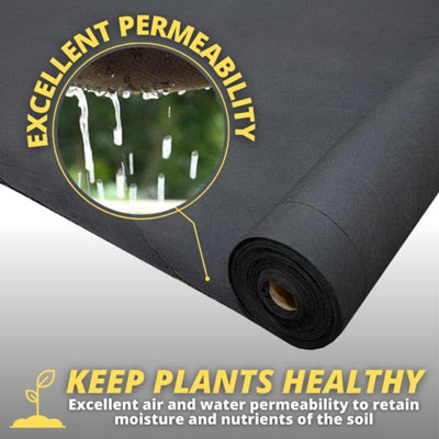 8m x 1.5m Garden membrane weed control heavy duty 50GSM Polypropylene Corrosion garden weed membrane - 4
