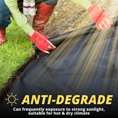 8m x 1.5m Garden membrane weed control heavy duty 50GSM Polypropylene Corrosion garden weed membrane - 5