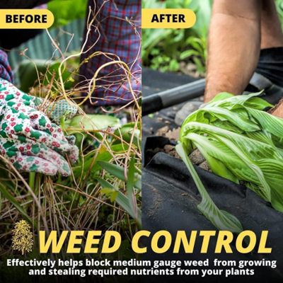 8m x 1.5m Garden membrane weed control heavy duty 50GSM Polypropylene Corrosion garden weed membrane - 6