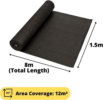 8m x 1.5m Garden membrane weed control heavy duty 50GSM Polypropylene Corrosion garden weed membrane - 7