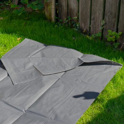 8m x 12m Heavy duty gray waterproof tarpaulin/ground sheet - 3