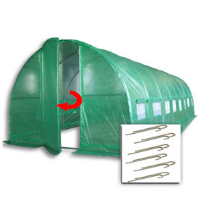 8m x 3m + Anchorage Stake Kit (27' x 10' approx) Pro+ Green Poly Tunnel