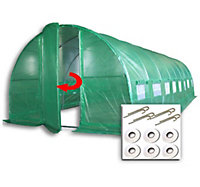 8m x 3m + Ground Anchor Kit (27' x 10' approx) Pro+ Green Poly Tunnel