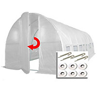 8m x 3m + Ground Anchor Kit (27' x 10' approx) Pro+ White Poly Tunnel