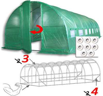 8m x 3m + Hotspot Tape Kit (27' x 10' approx) Pro+ Green Poly Tunnel