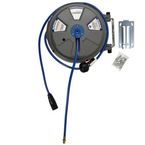 8mm (1/4") x 15m (50ft) Retractable Wall Mounted Air Hose Line Reel AT877