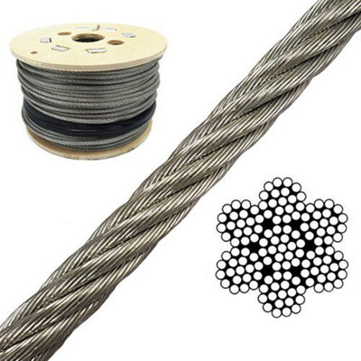 8mm 7x19 Stainless Steel Flexible Wire Rope Cable - 100 Metre Reel