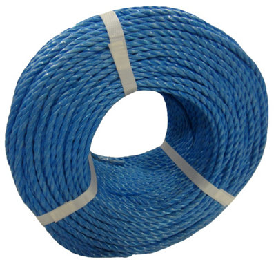 8mm Blue Polypropylene Poly PP Rope x 220m Coil