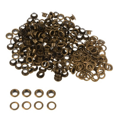 8mm Brass Eyelets with Washers, Rust-Proof Grommets, Bronze - 100pcs