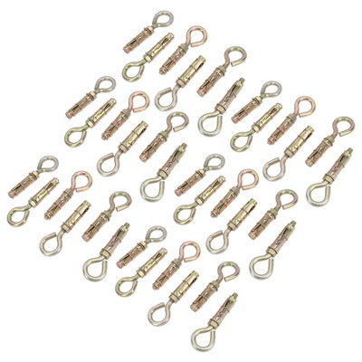 8mm Close Hook Anchor Eye Bolt Rawl Expansion Bolts Shield Wall 36 Pack