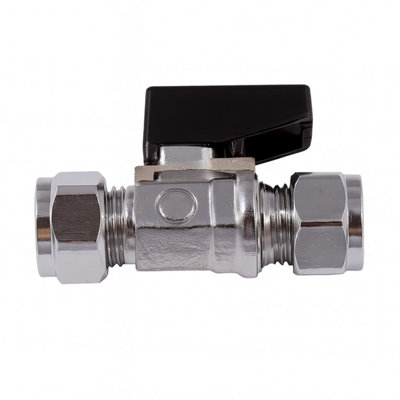 8mm Compression Mini Ball Valve - C x C Inline Shut-Off Valve with ...