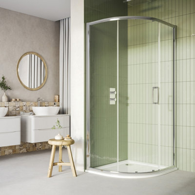 8mm Easy Clean Glass 1 Door Quadrant Fixed Panel 900 X 900mm Chrome Price Comparisons | Compare The Build