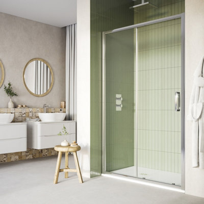 8mm Easy Clean Glass Sliding Shower Door 1000mm Chrome Price Comparisons | Compare The Build