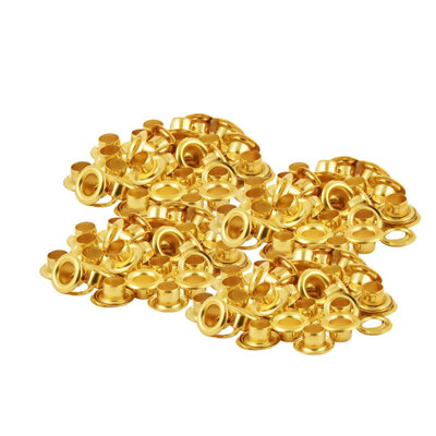 8mm Eyelets with Washers, Gold - 100pcs