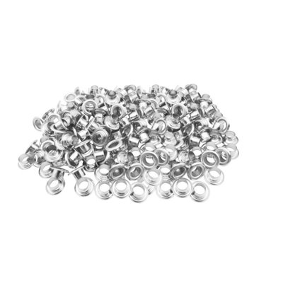 8mm Eyelets with Washers, Silver - 100pcs