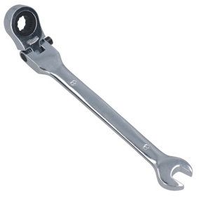 8mm Flexible Headed Ratchet Spanner Wrench Lockable Head 72 Teeth Bi-hex