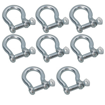 8mm Galvanised Bow Shackle 8 Pack Link Chandlery Boat Yacht
