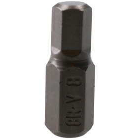 8mm Hex Allen Key Bit 30mm Length 10mm Shank Chrome Vanadium Hardened Tip