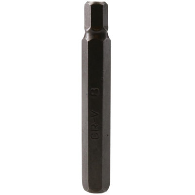 8mm Hex Allen Key Bit 75mm Length 10mm Shank Chrome Vanadium Hardened Tip
