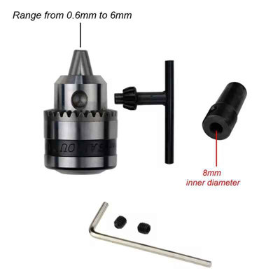 8mm Mini Drill Chuck with Shaft Adapter and Key