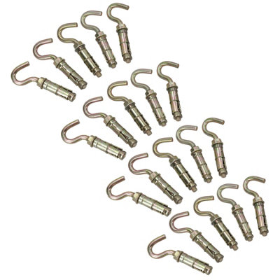 8mm Open Hook Eye Bolts Rawl Shield Wall Anchor Expansion Brick Stone 24 Pack Price Comparisons | Compare The Build